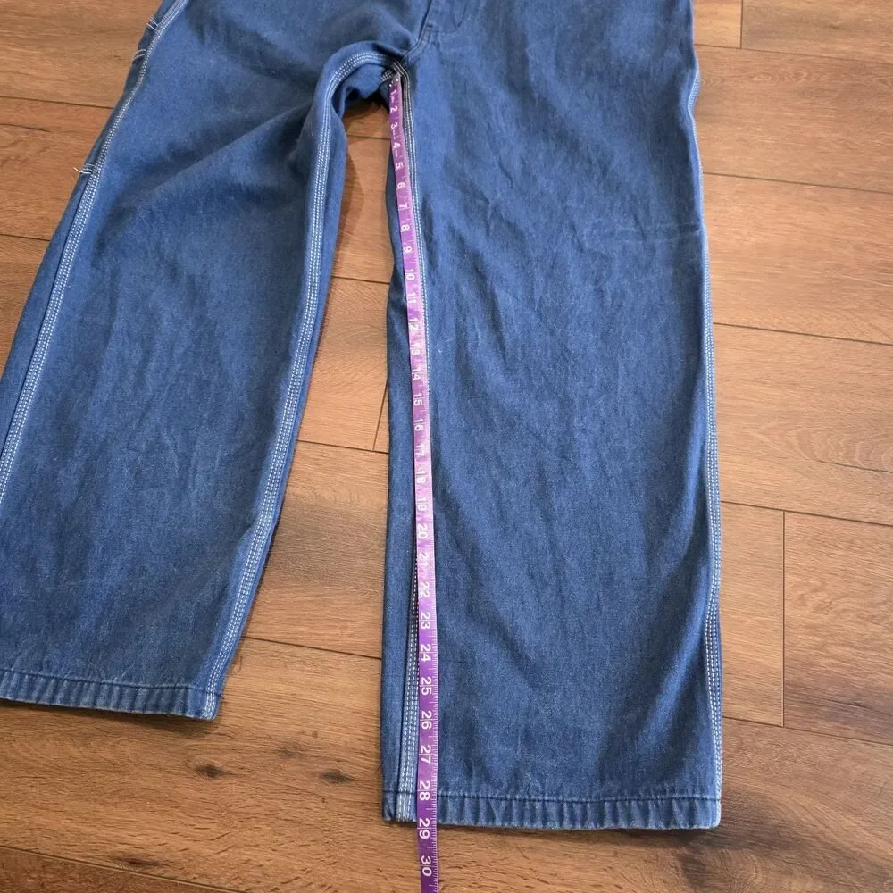 Liberty Denim Bib Overalls Mens 42x32 Blue Carpenter Farmcore Workwear Cotton - Picture 4 of 10
